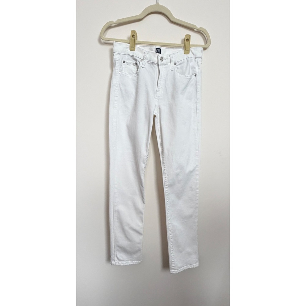 Gap Denim Jeans Womens‎ 27 White Mid Rise Classic Straight Leg